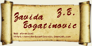 Zavida Bogatinović vizit kartica